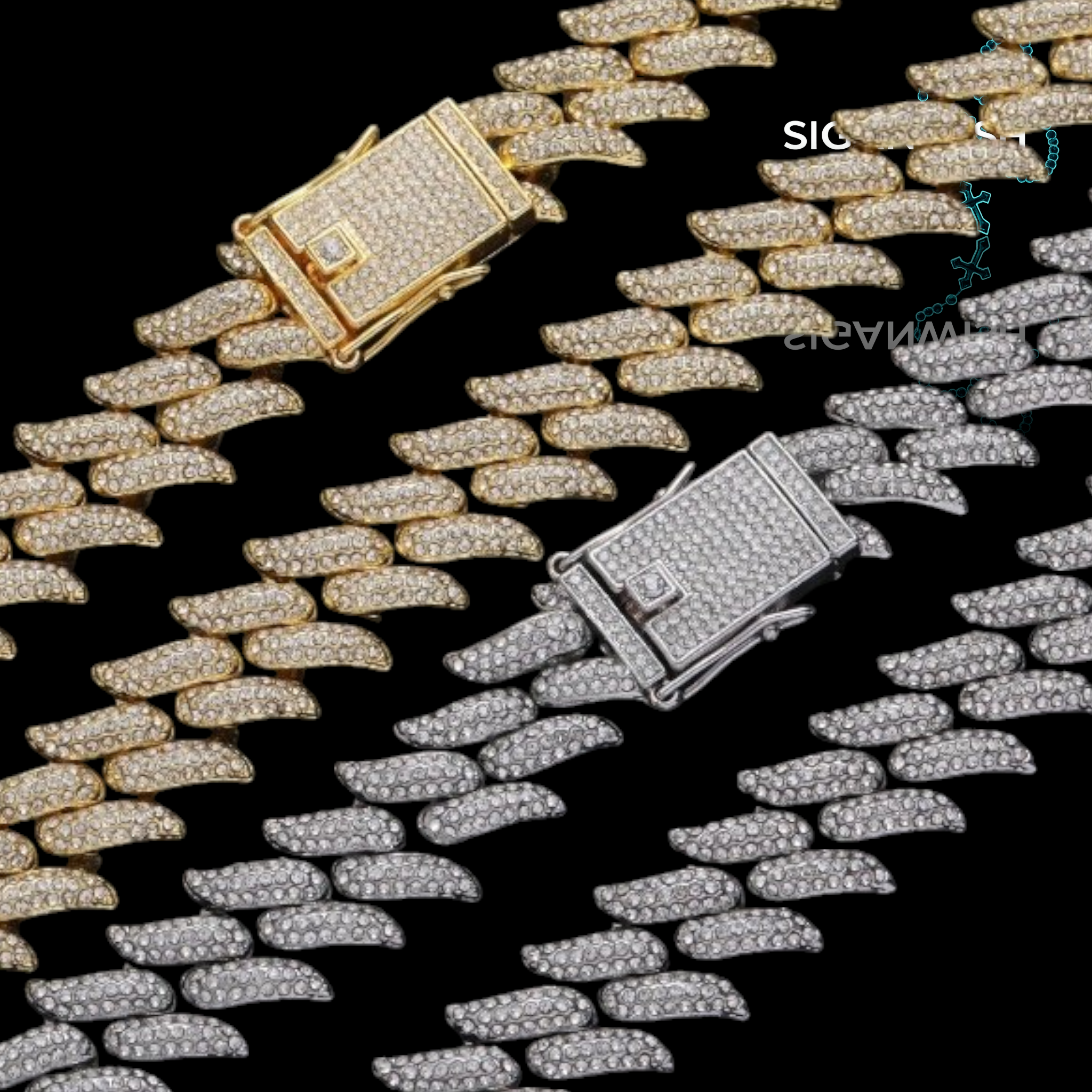 PULSERA "SPIKED" ICED OUT 📿