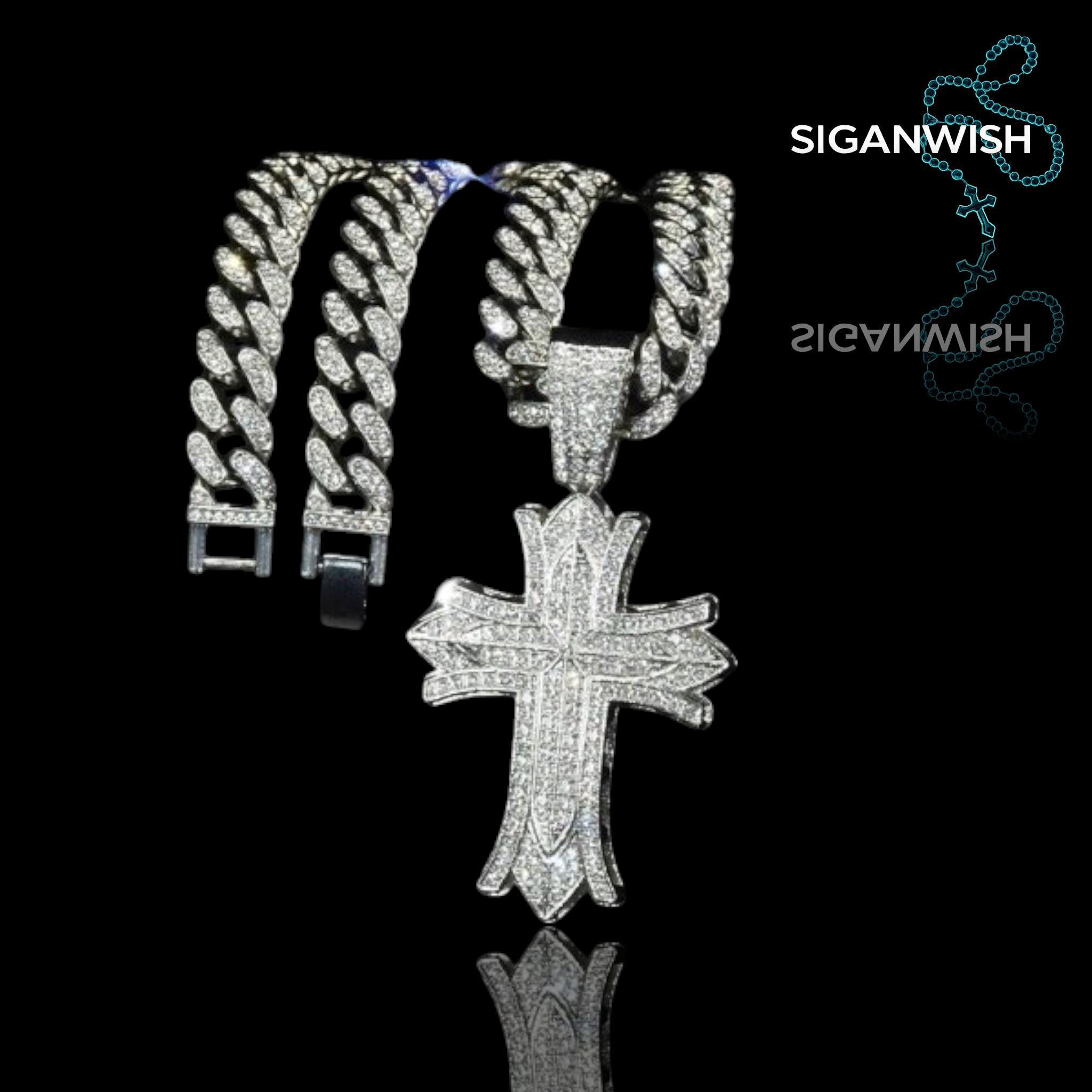 DIJE "CROSS" ICED OUT 📿