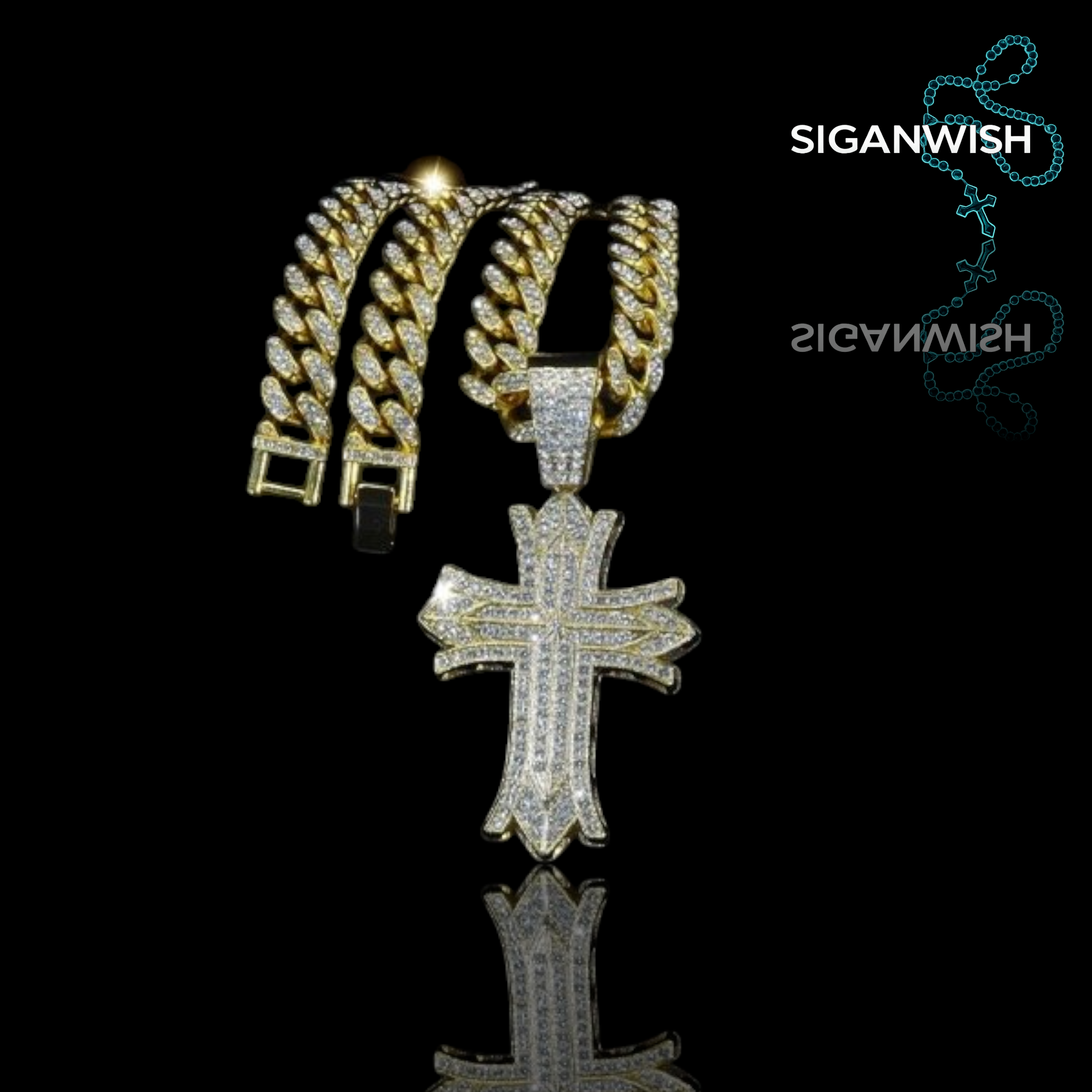 DIJE "CROSS" ICED OUT 📿
