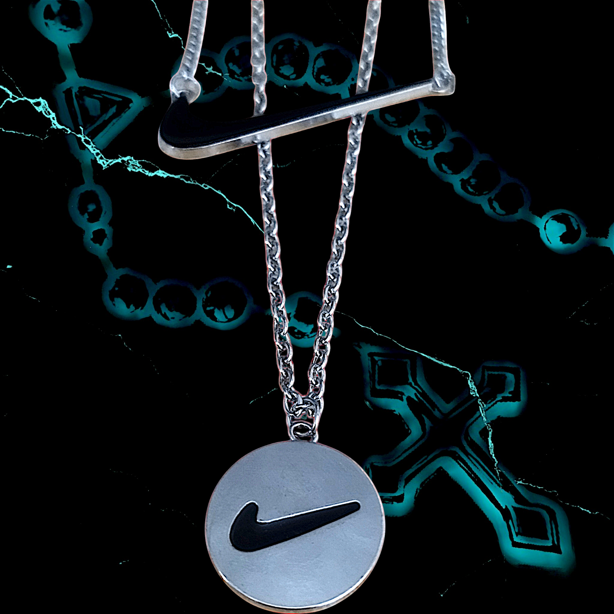 SET 2 CADENAS CON DIJES "NIKE" 📿