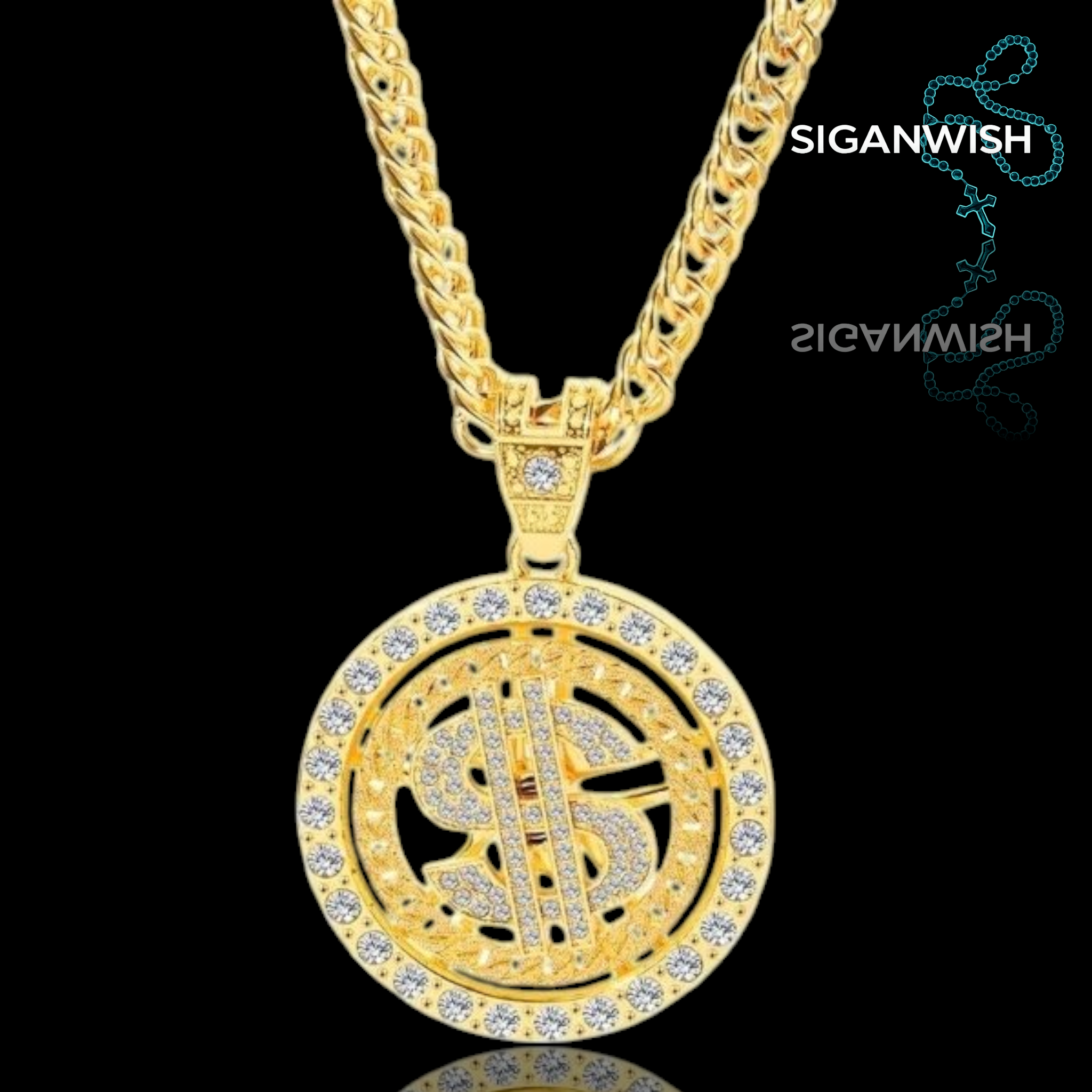DIJE "SPINNING DOLAR" ICED OUT 📿