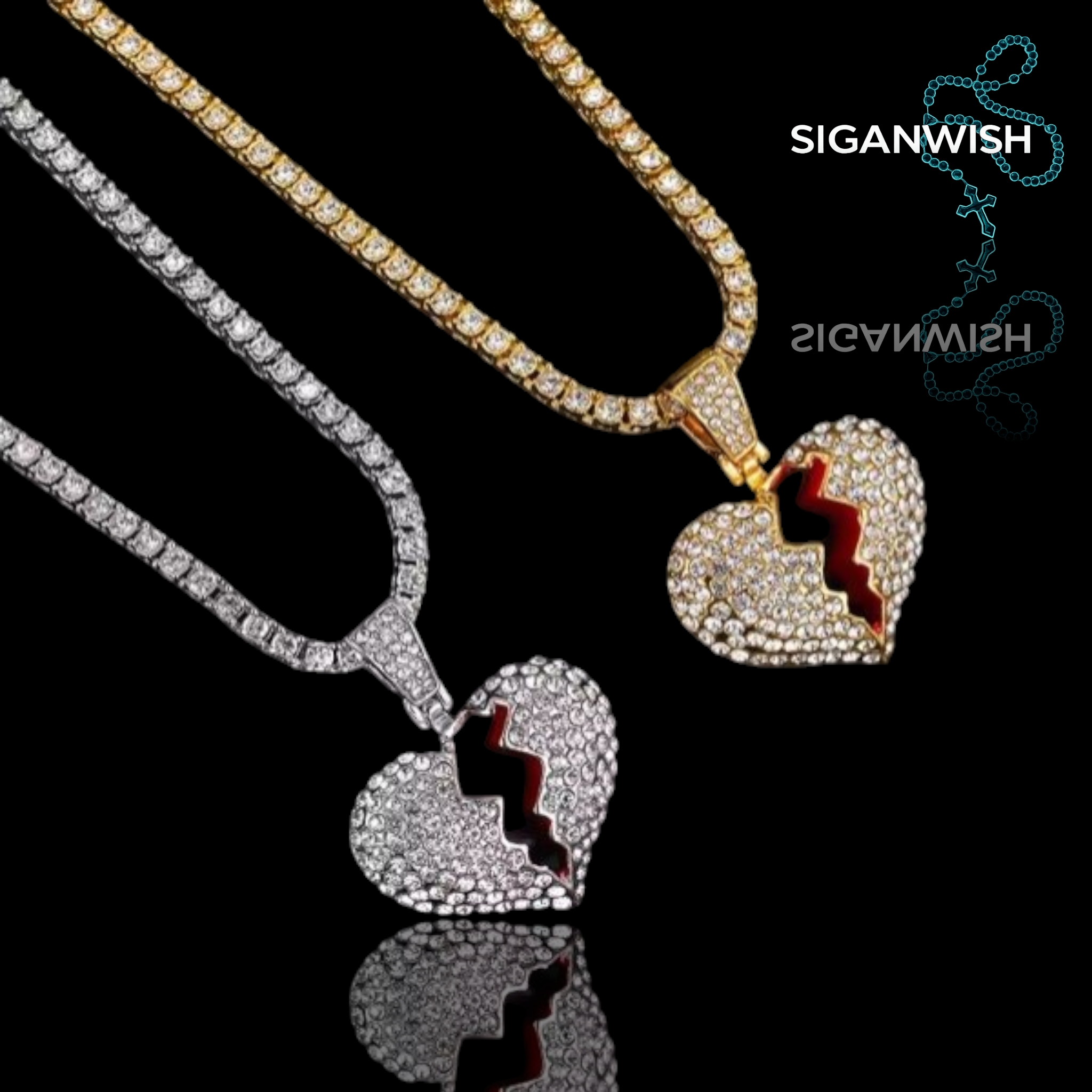 DIJE "BROKEN HEART" ICED OUT 📿