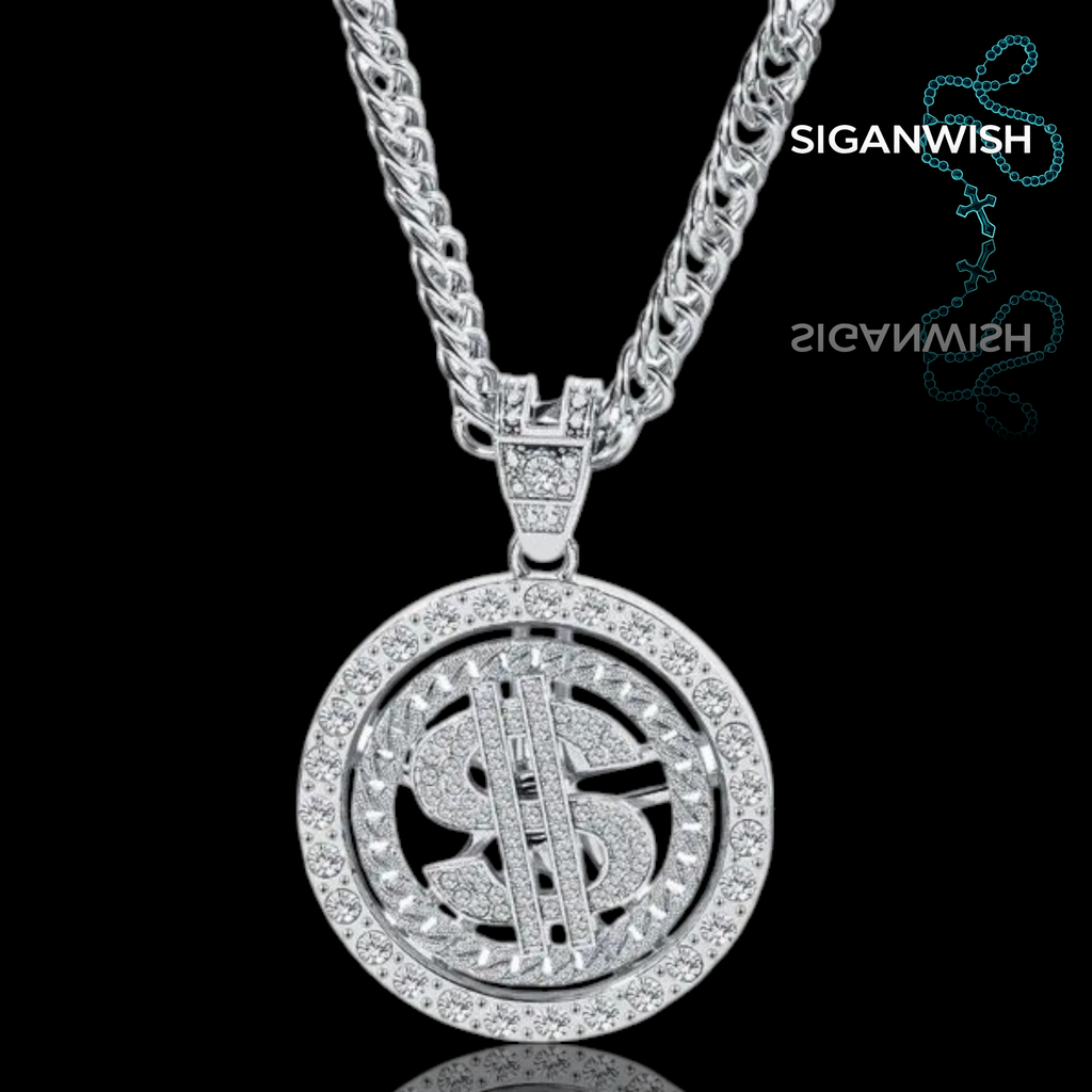 DIJE "SPINNING DOLAR" ICED OUT 📿