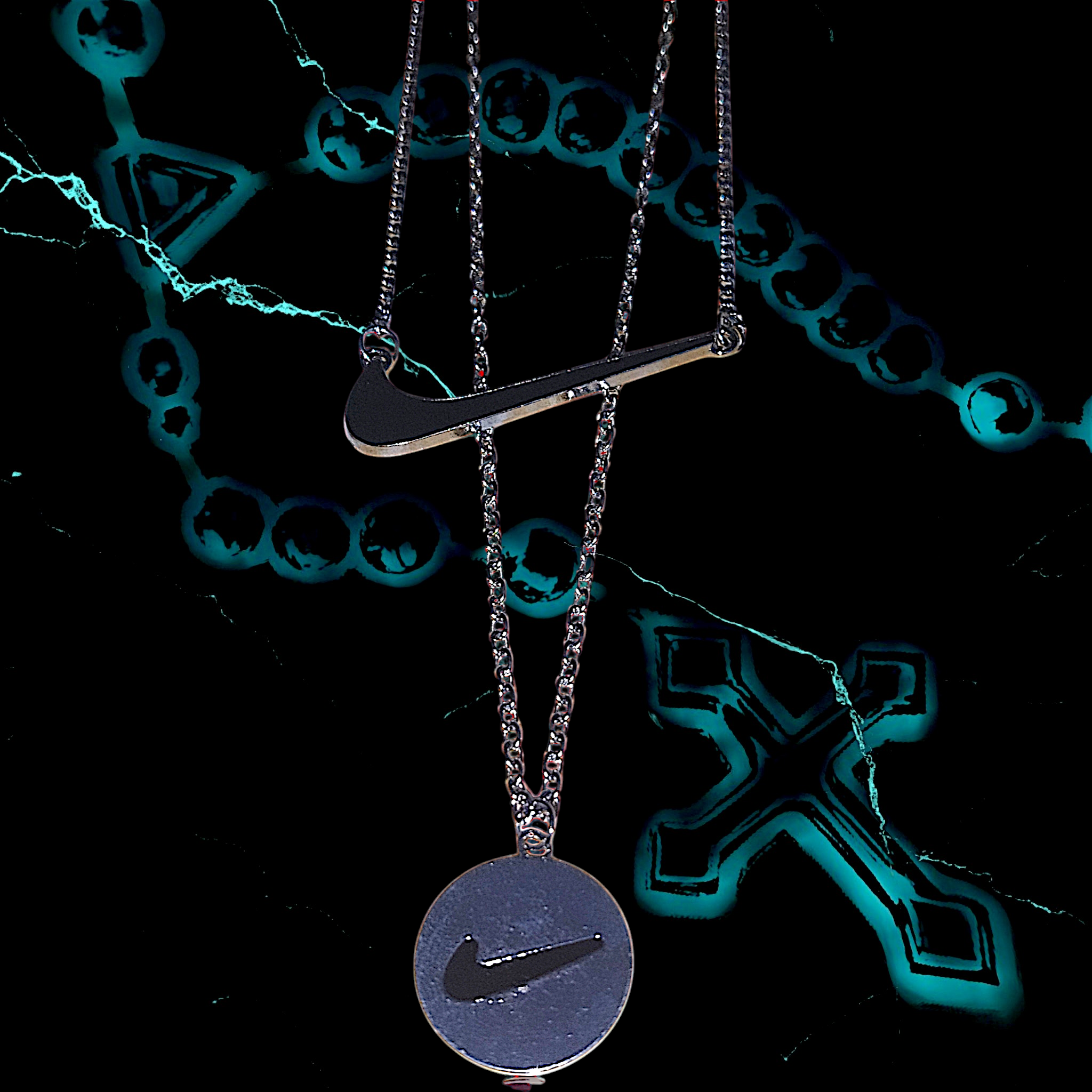 SET 2 CADENAS CON DIJES "NIKE" 📿