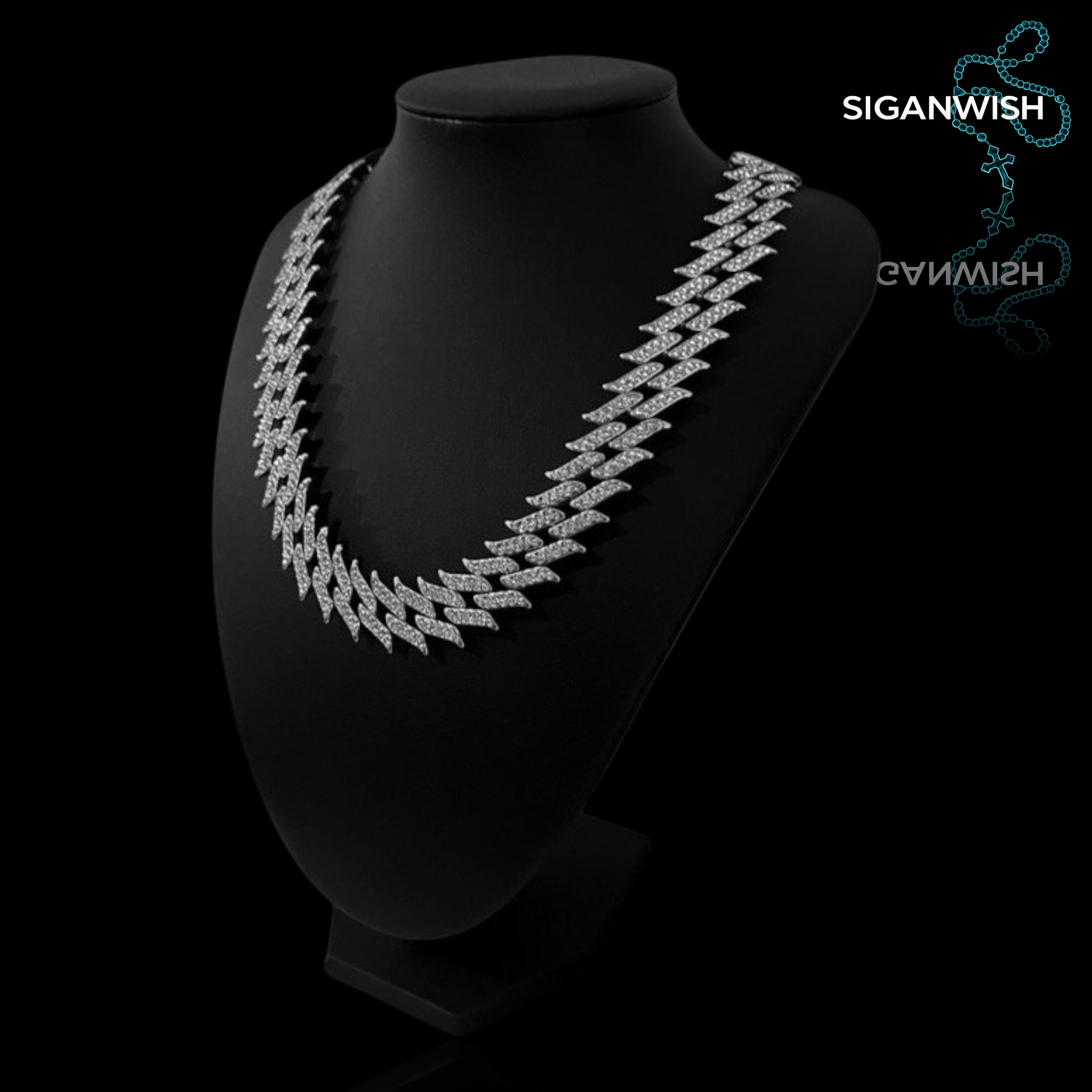 SPIKED LINK 1.3mm ICED OUT 📿