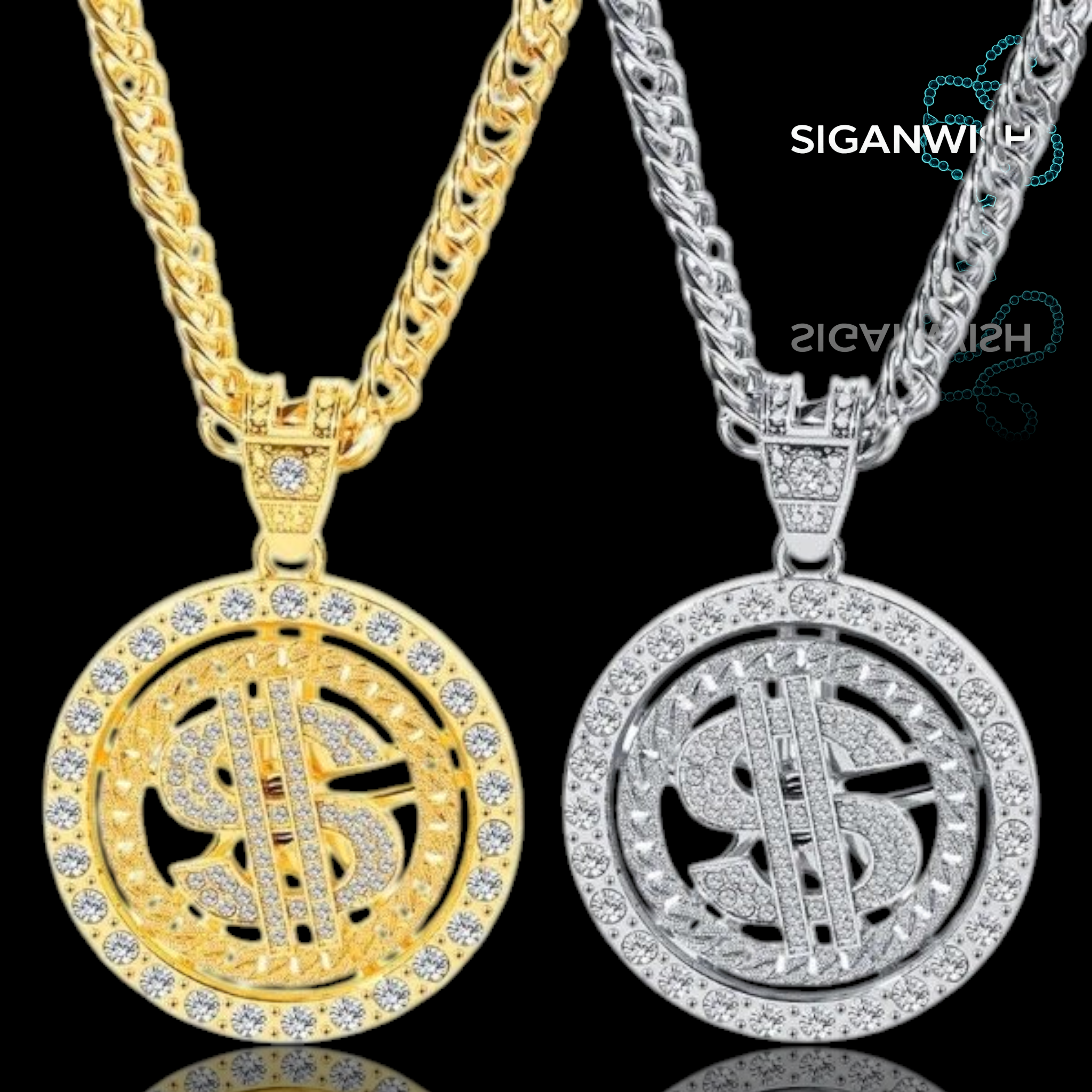 DIJE "SPINNING DOLAR" ICED OUT 📿