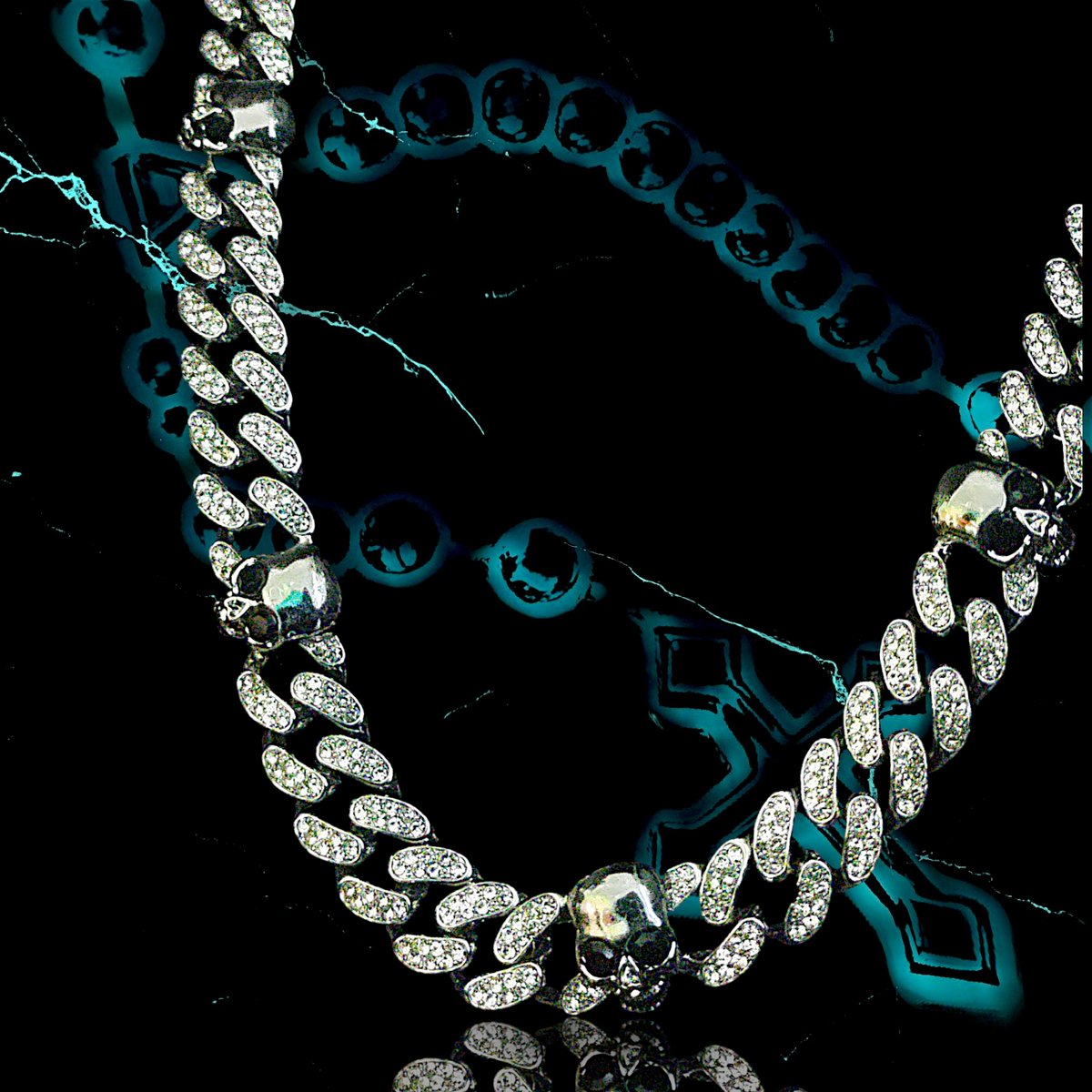 SKULL LINK 1.3mm ICED OUT 📿