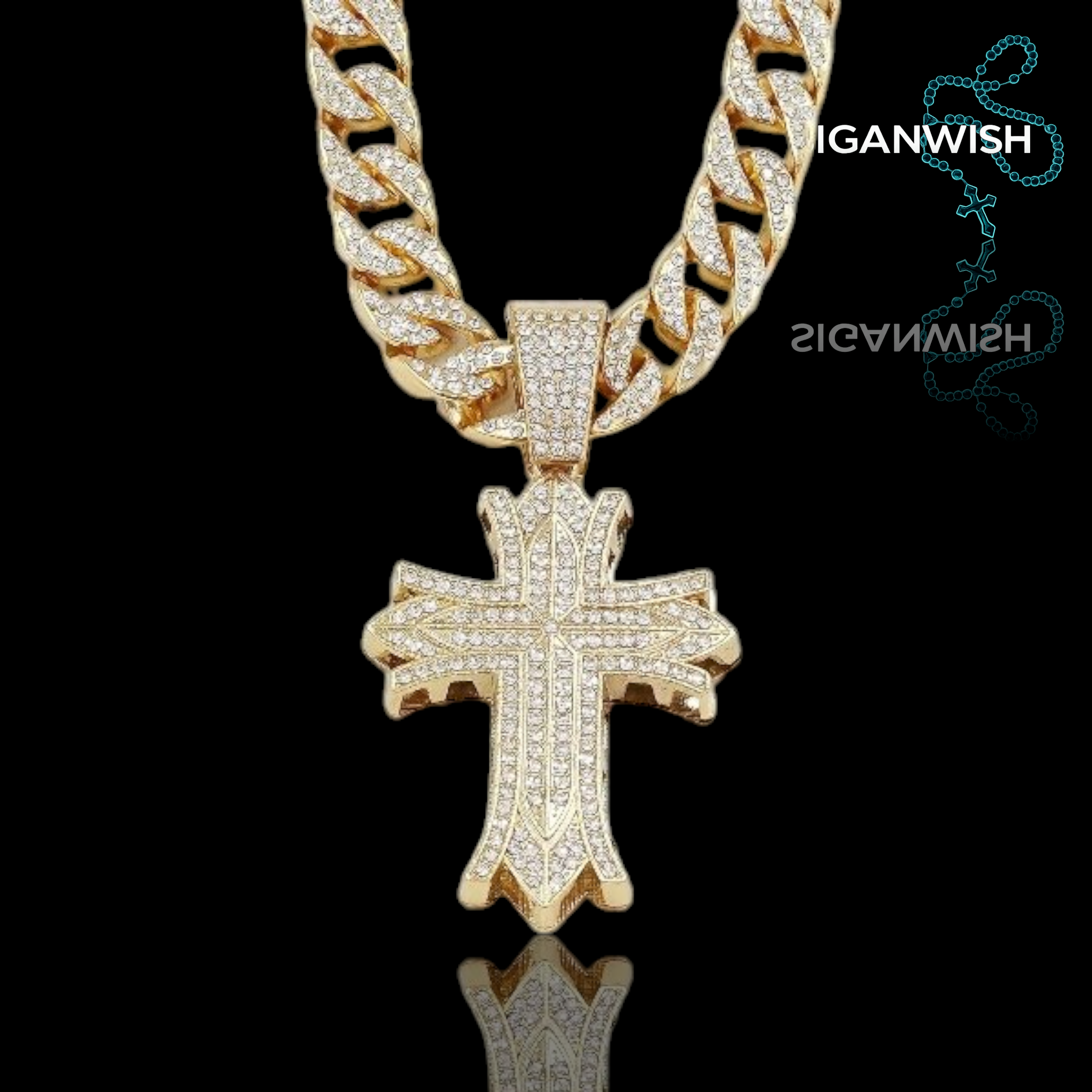 DIJE "CROSS" ICED OUT 📿
