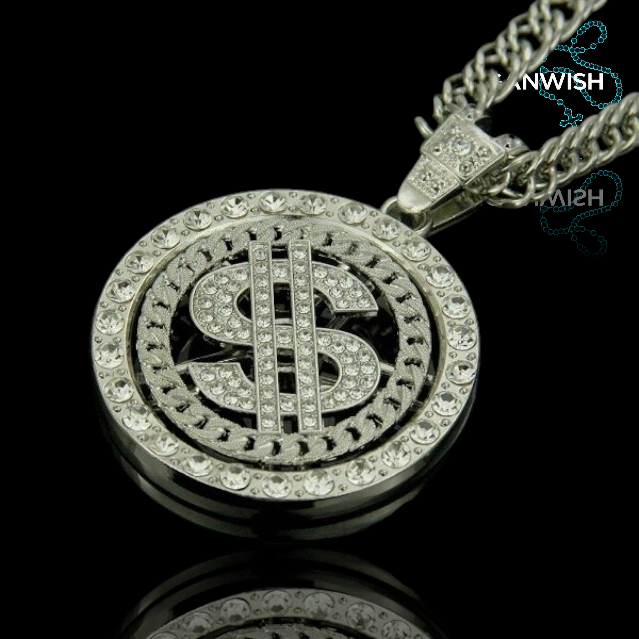 DIJE "SPINNING DOLAR" ICED OUT 📿