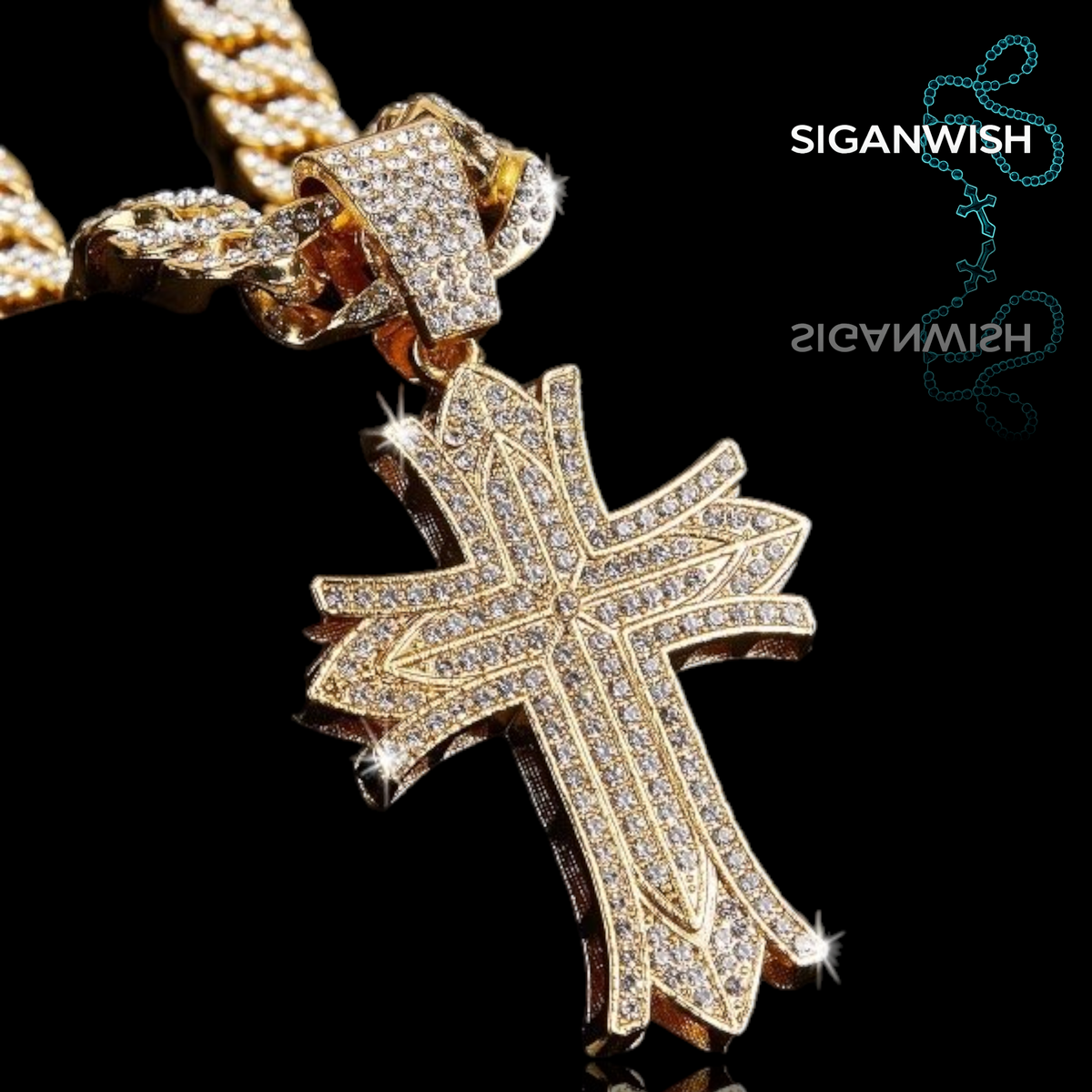 DIJE "CROSS" ICED OUT 📿