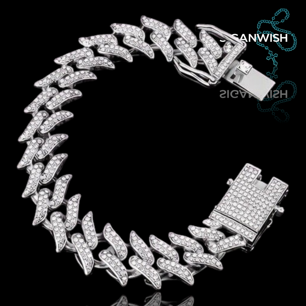 PULSERA "SPIKED" ICED OUT 📿