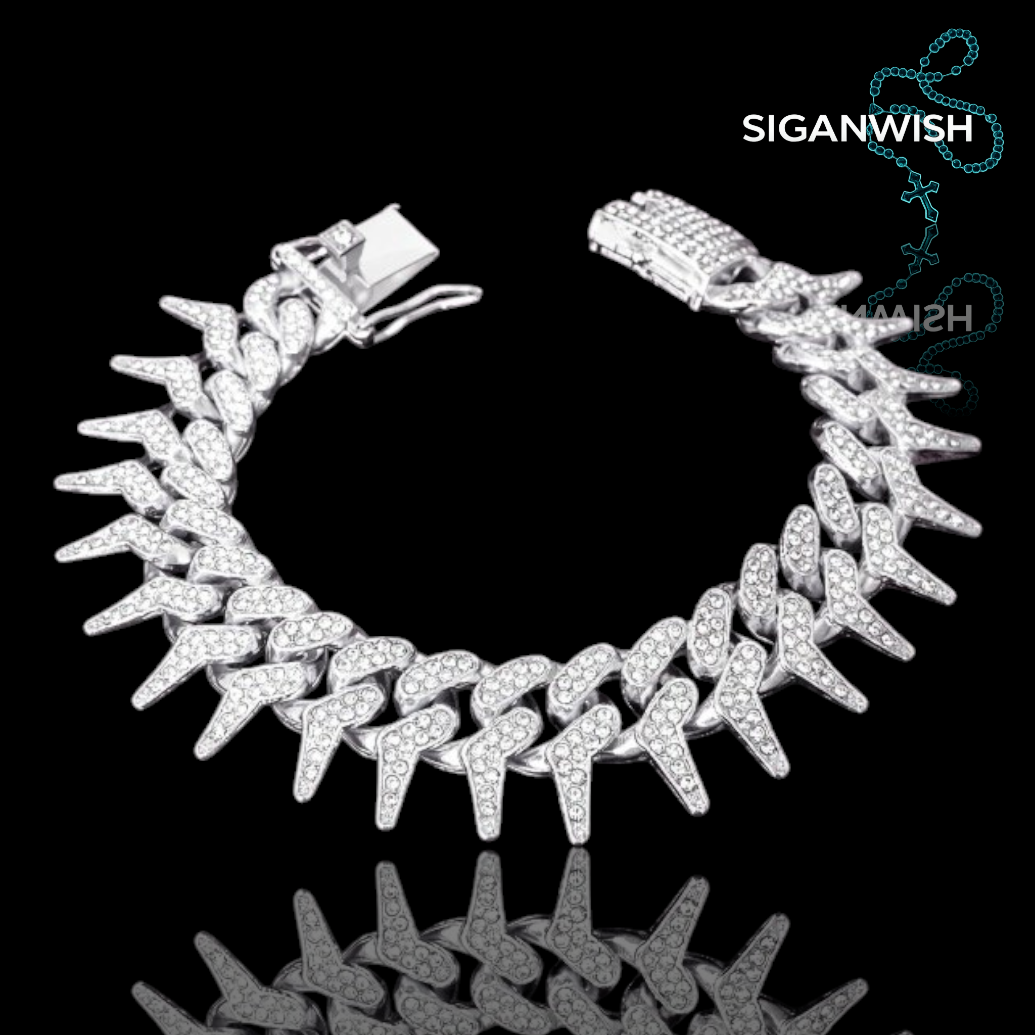 PULSERA "SPIKE" ICED OUT 📿
