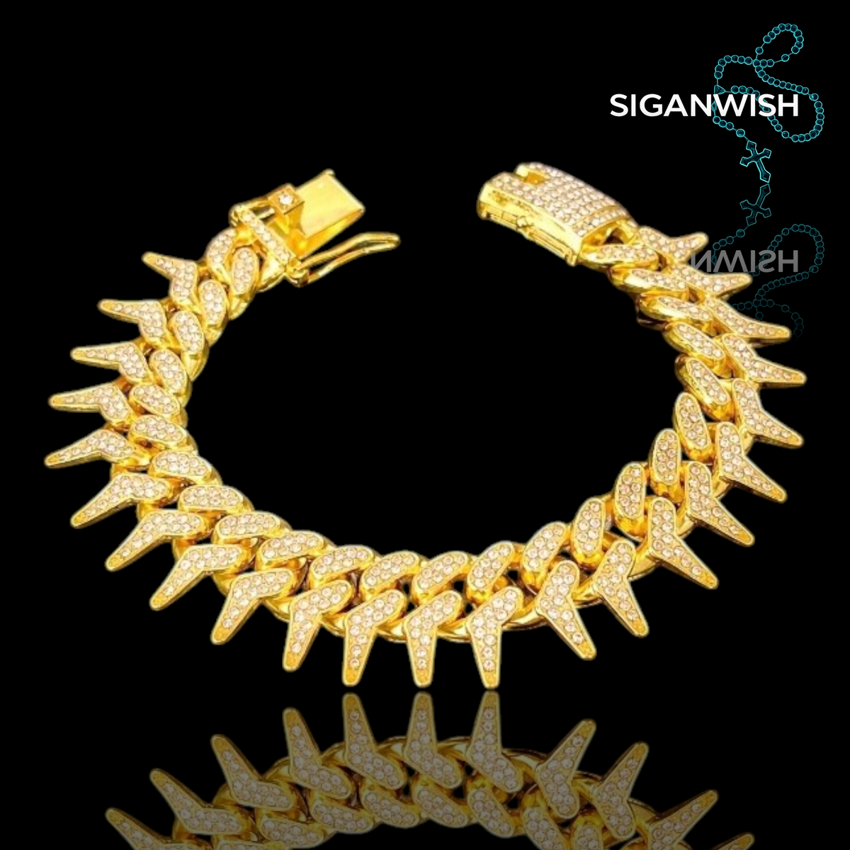 PULSERA "SPIKE" ICED OUT 📿