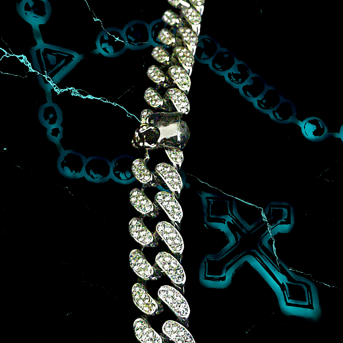 SKULL LINK 1.3mm ICED OUT 📿